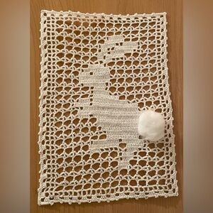 Handcrafted Cream Bunny Lace Doily